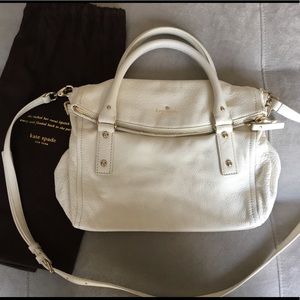Kate Spade Satchel Purse in White Leather
